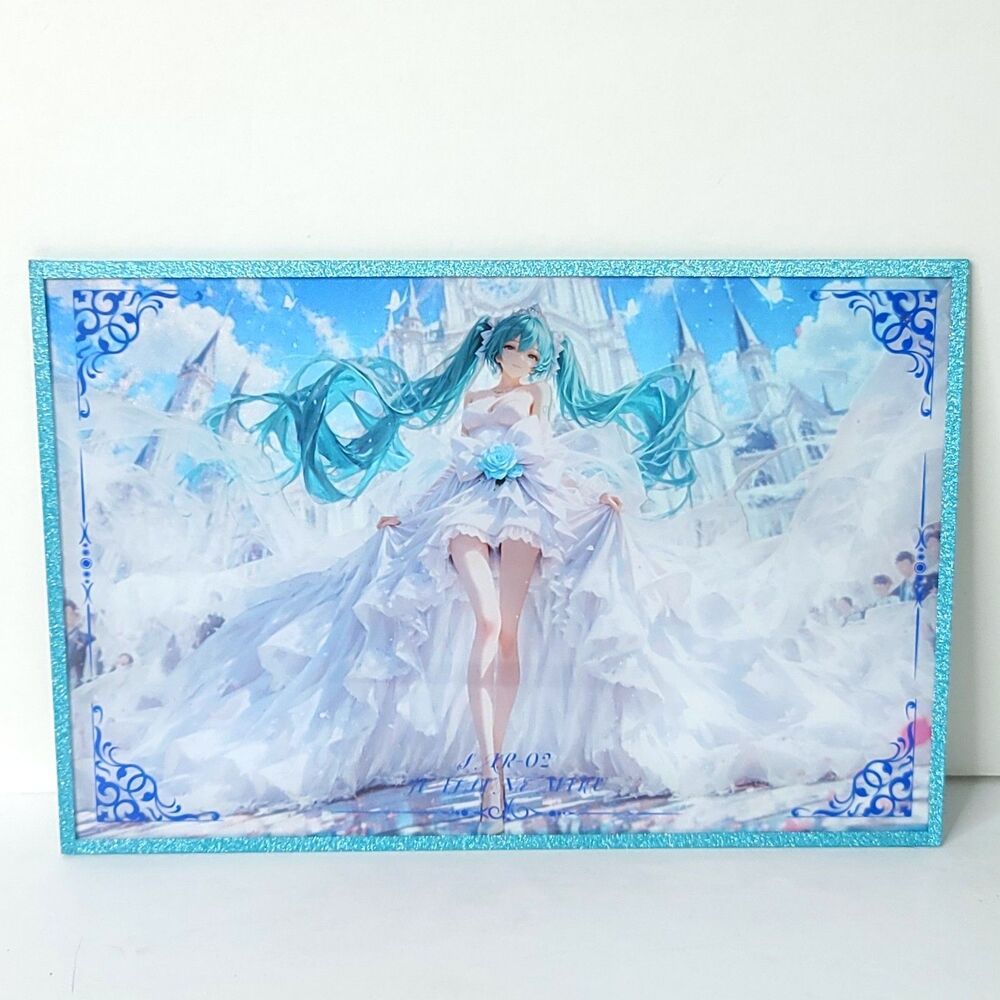 Hatsune Miku Wedding Dress Waifu Card Anime Girl Wall Art Oversized Board A5
